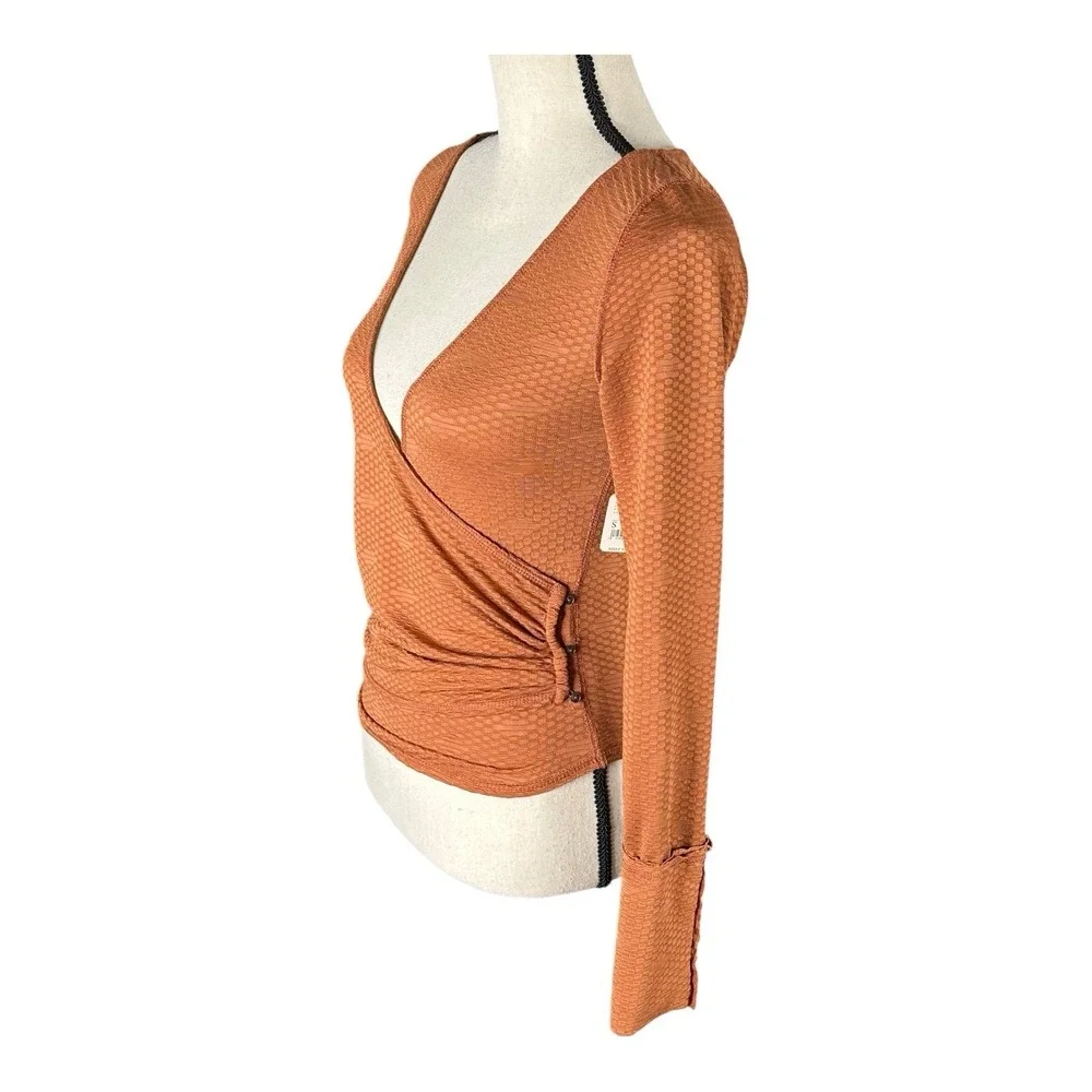 NEW Free people penny mesa combo‎ wrap long sleeve top small